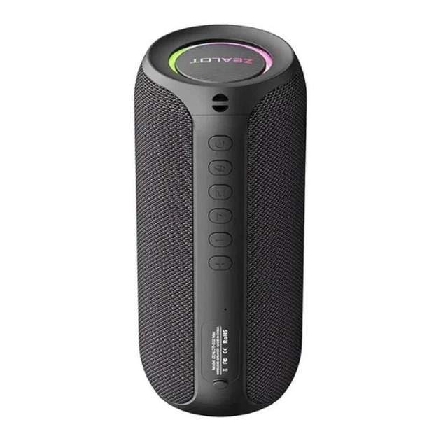 Портативная Bluetooth колонка ZEALOT S32 Max с LED подсветкой black - Фото 2 Портативная Bluetooth колонка ZEALOT S32 Max с LED подсветкой black - изображение 2