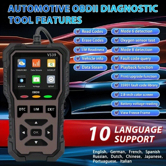 Автомобильный сканер OBD2 V539 Модель 2026 года - изображение 3