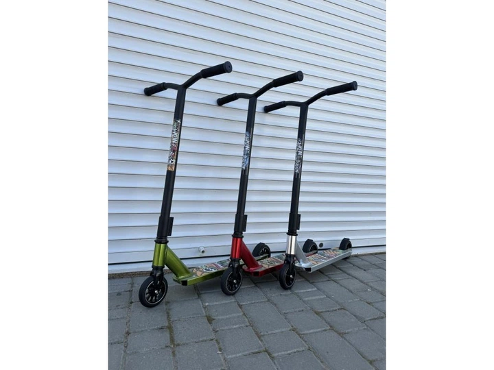 Трюковой самокат Scooter Alluminium двухколесный алюминиевый от 5 лет до 100 кг ABEC-9 платформа 34х10 см красный - изображение 5