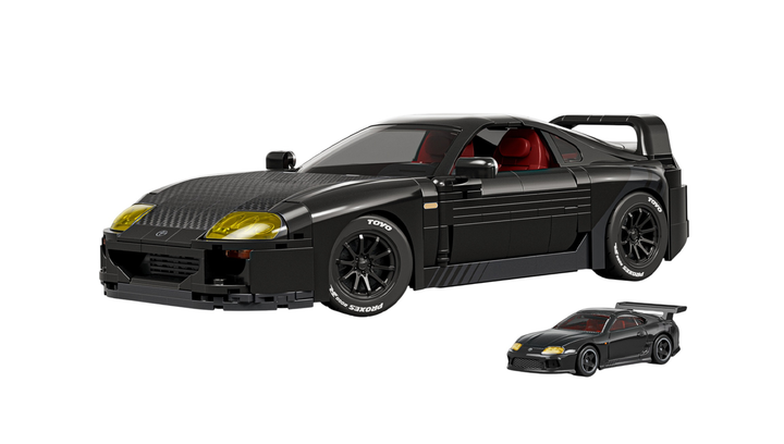 Конструктор Hot Wheels Mattel Brick Shop Hot Wheels ‘Toyota Supra '94 MKIV 824 Деталей JKG40 Black - изображение 3