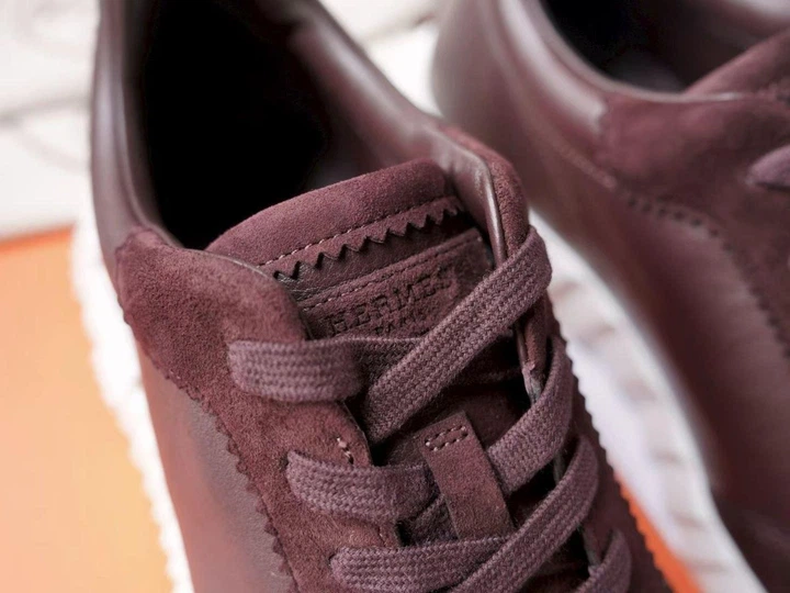 Кроссовки Hermès Bouncing Хермес Баунсинг мужские бордовые из кожи и замши размер 45 - Фото 11 Кроссовки Hermès Bouncing Хермес Баунсинг мужские бордовые из кожи и замши размер 45 - изображение 11