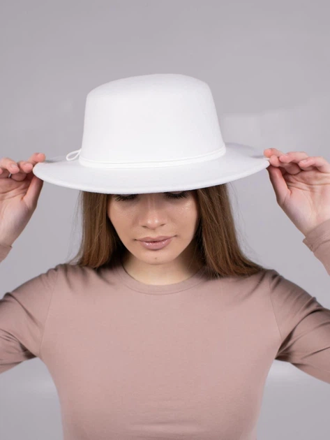 Шляпа фетровая канотье D.Hats цвет белый - изображение 3