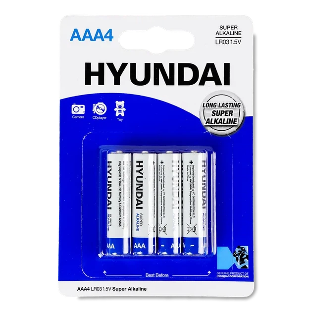 Батарейки алкалінові Hyundai LR03/AAA 1,5 В, 4 шт. - зображення 2