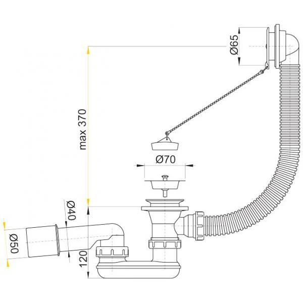 Сифон для ванни Alcaplast A501 - Фото 3 Сифон для ванни Alcaplast A501 - изображение 3