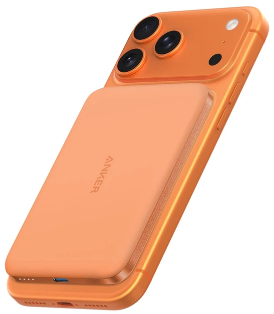 УМБ Anker Nano MagGo Slim 5000 mAh 20W MagSafe/PD/PIQ Orange (A1665HO1) - зображення 3