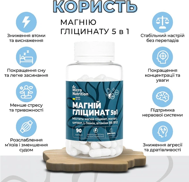 Магний Глицинат 5в1 90 капсул (MAGG5-90-1) - изображение 6