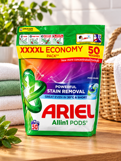 Капсули для прання Ariel Color для кольорової білизни, 50 шт - Фото 1 Капсули для прання Ariel Color для кольорової білизни, 50 шт - зображення 1