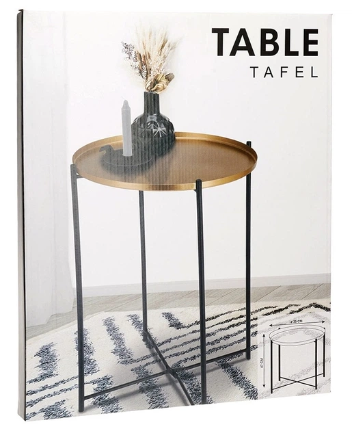 Stolik kawowy Trends 4 You metalowy 35 x 47 cm złoty 568185 (8720573271981) - obraz 3
