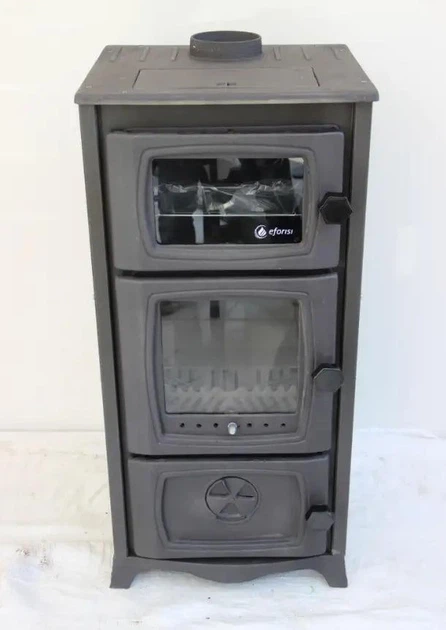 Камінна піч на дровах EFORISI PRO-2 20 13,3 кВт з духовкою та бічним склом, чавунна топка, чорна - Фото 2 Камінна піч на дровах EFORISI PRO-2 20 13,3 кВт з духовкою та бічним склом, чавунна топка, чорна - зображення 2