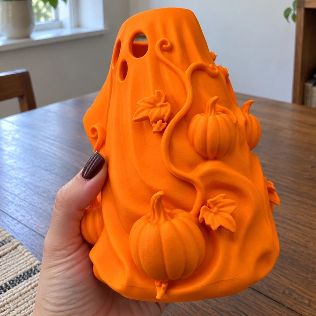 Ваза Призрак с тыквой для Хэллоуина (Halloween) оранжевая - Фото 7 Ваза Призрак с тыквой для Хэллоуина (Halloween) оранжевая - изображение 7