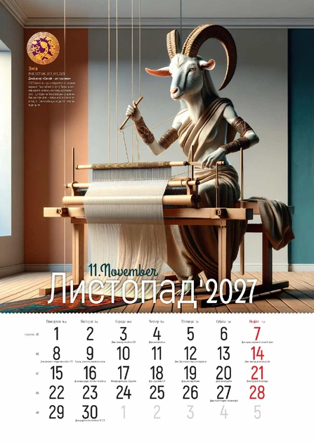 Подарунковий Календар 2027 Рік Кози-удачу принесе Формат А3 - Фото 13 Подарунковий Календар 2027 Рік Кози-удачу принесе Формат А3 - изображение 13