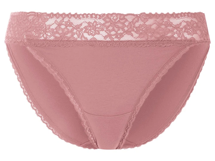 Трусики-слип набор 5 шт. хлопковые кружевные для женщины Esmara LYCRA® 473569 S Розовый - изображение 6