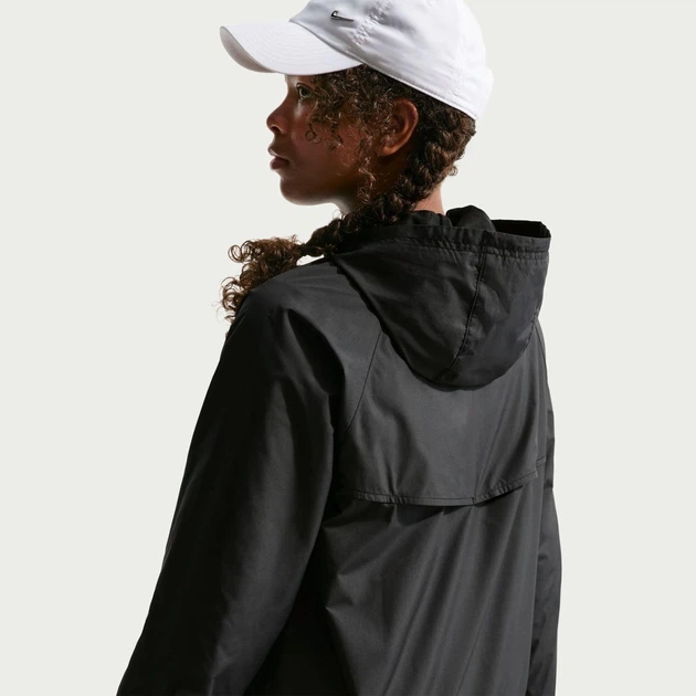 Вітровка дитяча Nike K Nsw Rpl Wr Hd Jkt L зріст 152 см Чорний IF2821-010 - Фото 2 Вітровка дитяча Nike K Nsw Rpl Wr Hd Jkt L зріст 152 см Чорний IF2821-010 - зображення 2