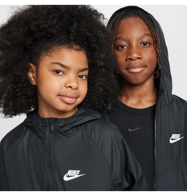 Вітровка дитяча Nike Sportswear Windrunner Black L зріст 152 см Чорний HJ2534-010 - Фото 3 Вітровка дитяча Nike Sportswear Windrunner Black L зріст 152 см Чорний HJ2534-010 - зображення 3