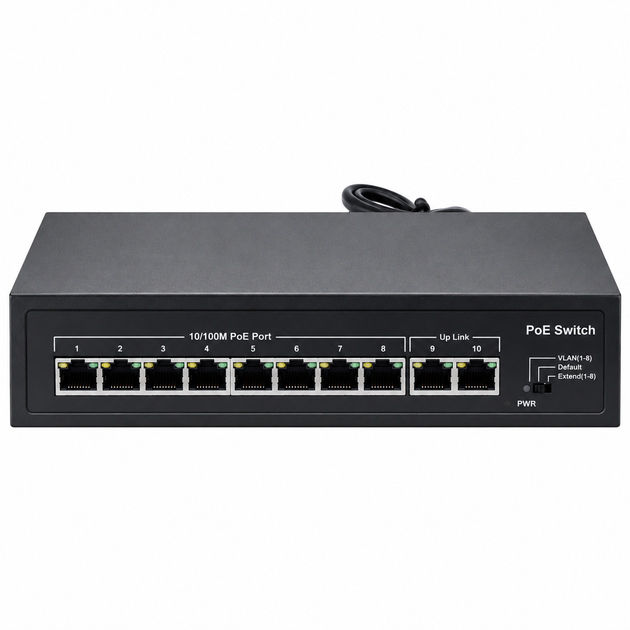 Коммутатор Hedy HY8H2-80 неуправляемый настольный 10 портов PoE AC100-240В - изображение 2