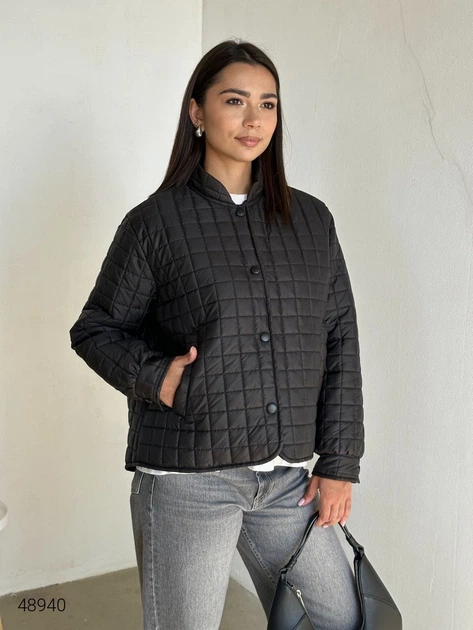 Куртка жіноча стьобана на кнопках без капюшона One Size - зображення 5