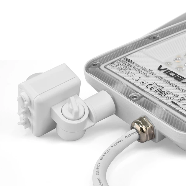 LED прожектор 30W VIDEX с датчиком движения 3000Lm 3000/5000/6500K влагозащищенный корпус белый IP65 VL-F5-030CW-S - изображение 7