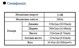Акумулятор LiFePO4 25.6V 200 Ah 5120Wh BMS 100A NPP LFP25.6-200 для ДБЖ - изображение 3