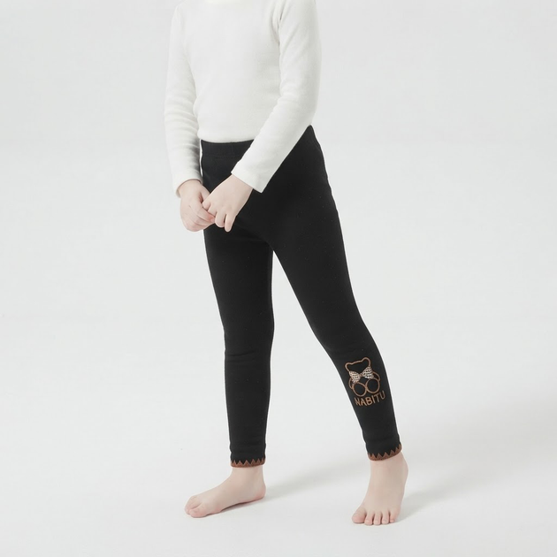 Детские теплые лосины для девочки на флисе, 110 см Черного цвета(NABITU kids leggings) - Фото 5 Детские теплые лосины для девочки на флисе, 110 см Черного цвета(NABITU kids leggings) - изображение 5