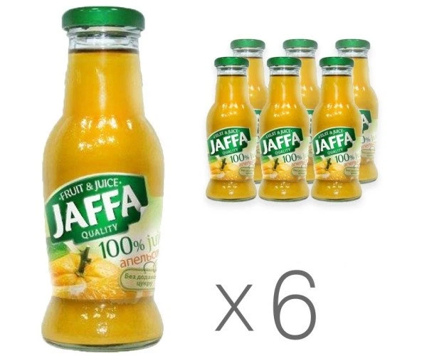 Jaffa Orange, Упаковка 6 шт. х 0,25 л, Сік Апельсин Джаффа, без цукру, скло - Фото 1 Jaffa Orange, Упаковка 6 шт. х 0,25 л, Сік Апельсин Джаффа, без цукру, скло - изображение 1