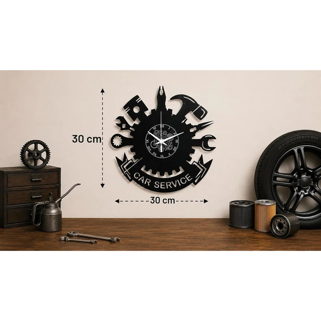 Настенные часы Instant Karma Clocks Car Service бесшумные, черный - Фото 5 Настенные часы Instant Karma Clocks Car Service бесшумные, черный - изображение 5