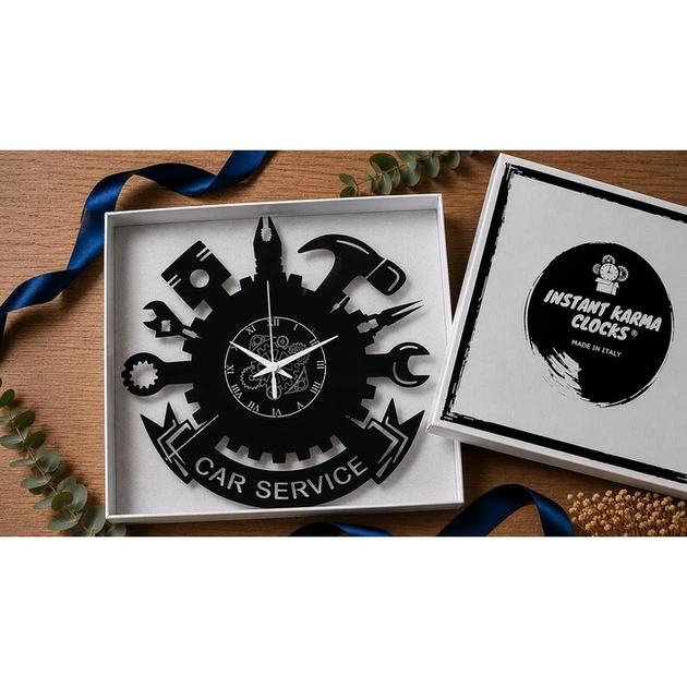 Настенные часы Instant Karma Clocks Car Service бесшумные, черный - Фото 9 Настенные часы Instant Karma Clocks Car Service бесшумные, черный - изображение 9