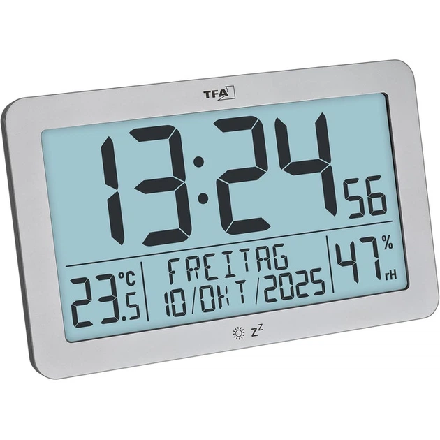 Настенные часы TFA Dostmann Snooze с радиосинхронизацией, цифровые - изображение 2