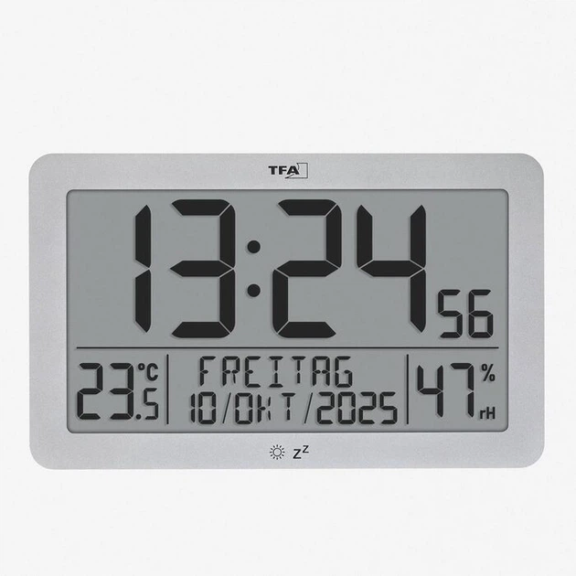 Настенные часы TFA Dostmann Snooze с радиосинхронизацией, цифровые - изображение 5
