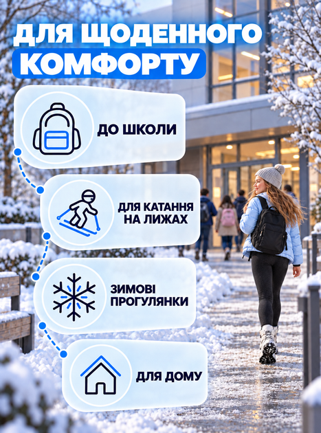 Термобілизна дитяча для дівчинки термокомплект для дітей з натуральною вовною термоодяг теплий зимовий для школи для спорту та прогулянок зручний термокостюм для активного відпочинку Kifa 146-152 см чорний 52394 - зображення 4