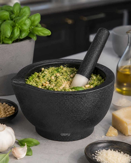 Ступка з товкачем Gefu Grino 13,5 см сіра (G-35323) - изображение 4
