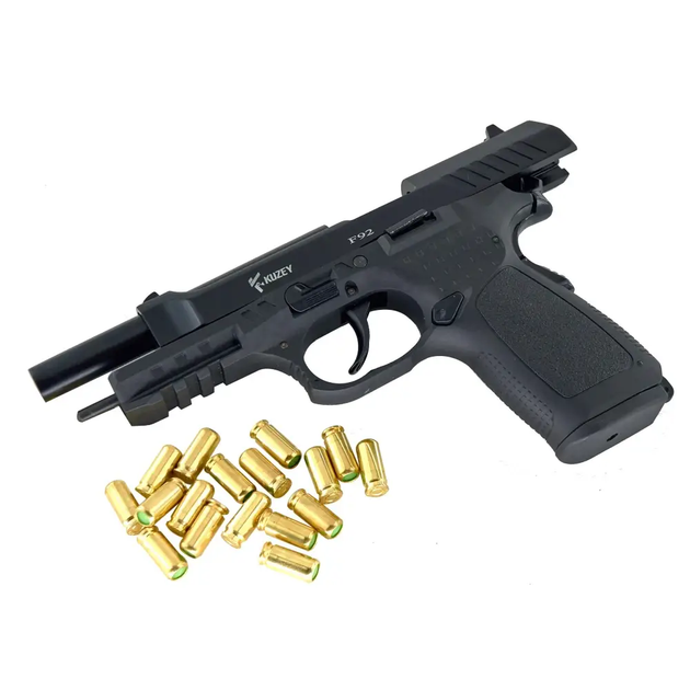 Стартовый пистолет Kuzey F92 black, с доп. магазином (Beretta 92) - изображение 4