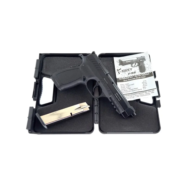 Стартовый пистолет Kuzey F92 black, с доп. магазином (Beretta 92) - изображение 5