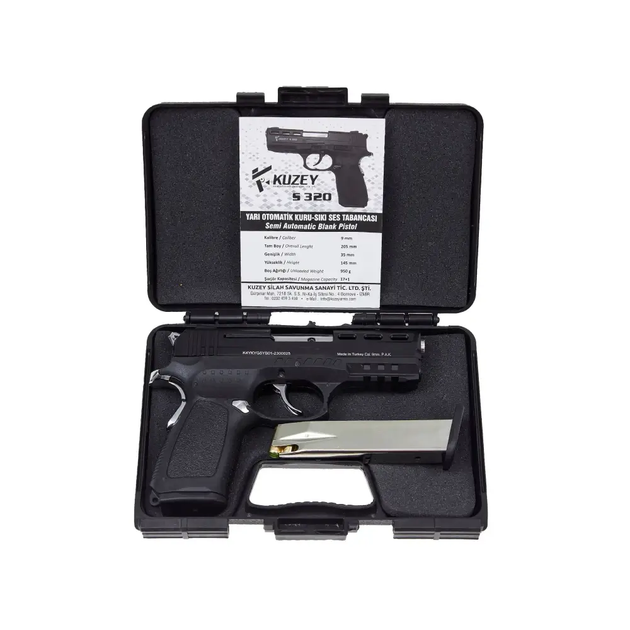 Стартовый пистолет Kuzey S320 black, с доп. магазином (SIG Sauer P365) - изображение 4