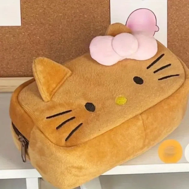 М’який пенал Hello Kitty пенал-косметичка унісекс коричневий поліестер без наповнення з мультяшним принтом на блискавці - Фото 2 М’який пенал Hello Kitty пенал-косметичка унісекс коричневий поліестер без наповнення з мультяшним принтом на блискавці - зображення 2