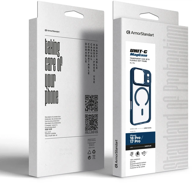 Чохол для смартфона Apple iPhone 18 Pro/17 Pro ArmorStandart Unit MagCase Dark Blue (ARM92339) - зображення 2