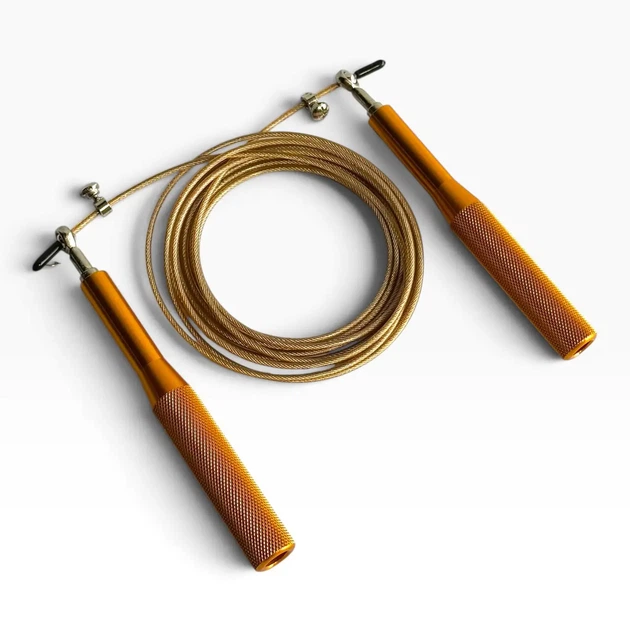 Скоростная скакалка MuvNext Jump Rope Golden Металлический трос Алюминиевые ручки - Фото 4 Скоростная скакалка MuvNext Jump Rope Golden Металлический трос Алюминиевые ручки - изображение 4