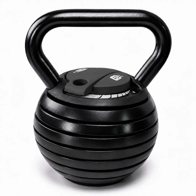 Регульована гиря MuvNext 40 lb Black-Black (від 3,5 до 18 кг), 6 дисків — 7 в 1 - зображення 3