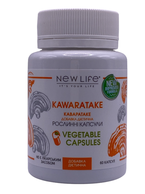 Екстракт Каваратаке гриба сухий New Life 60 рослинних капсул