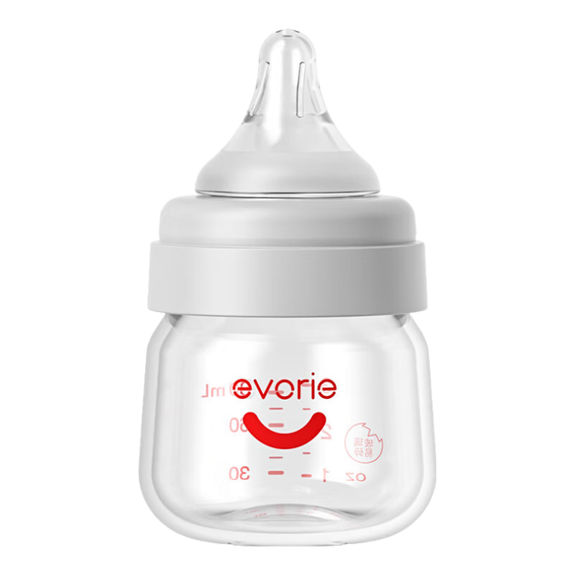 Скляна дитяча пляшечка Evorie, пляшечка з широким горлом, пляшечка для немовлят 80 мл (0-1 місяць+) - Фото 4 Скляна дитяча пляшечка Evorie, пляшечка з широким горлом, пляшечка для немовлят 80 мл (0-1 місяць+) - зображення 4