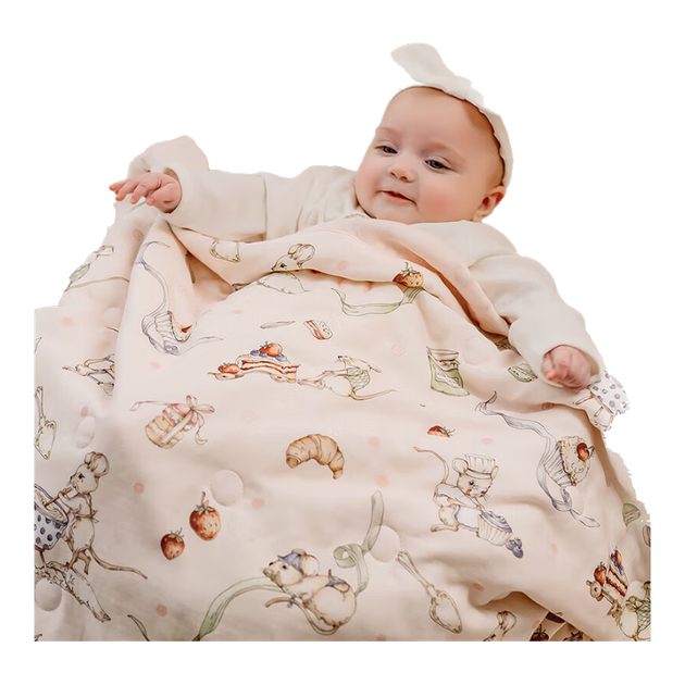 Літня охолоджувальна ковдра EMXEE Baby, дитяча ковдра на всі пори року, марлевий плед, ковдра для новонароджених з кондиціонером, ковдра для дитячого садка, 110*140 см - зображення 4