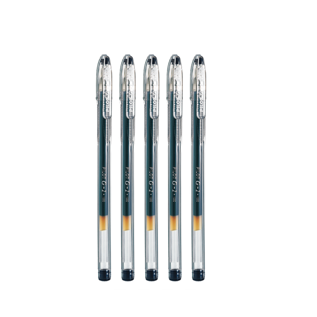 Гелева ручка PILOT Bullet Tip G1, фірмова ручка, кулькова ручка-ролер, ручка для іспитів, канцелярське приладдя, ручка для спеціальних іспитів, швидковисихаюча ручка, плавне письмо, висока естетична цінність BL-G1 0,5 мм чорного кольору, 6 шт. - изображение 4