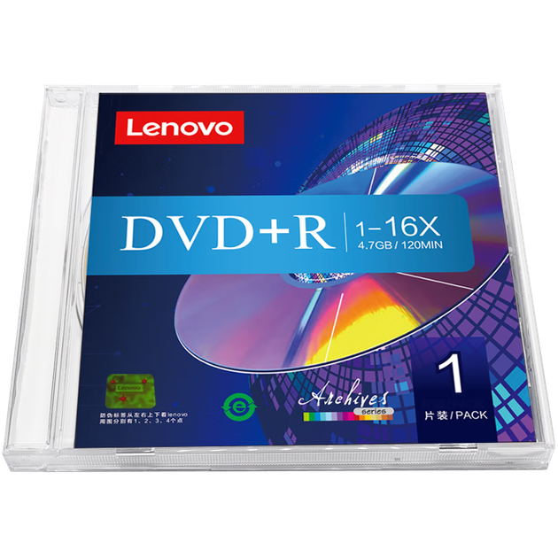 Чистые DVD+R диски Lenovo, скорость 16x, 4,7 ГБ, серия Archive, упаковка из одного диска, 10 штук в упаковке - изображение 4