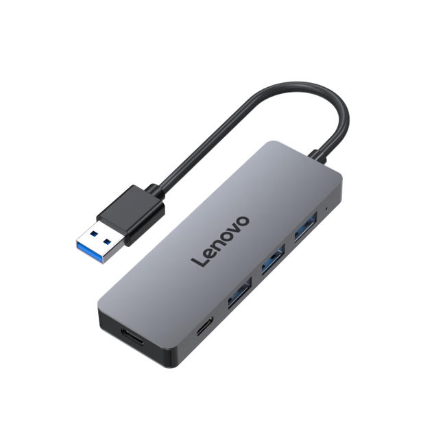 Металевий високошвидкісний концентратор Lenovo USB 3.0 4-в-1, док-станція, багатопортовий адаптер, подовжувач кабелю Type-C, блок живлення для ноутбука - Фото 4 Металевий високошвидкісний концентратор Lenovo USB 3.0 4-в-1, док-станція, багатопортовий адаптер, подовжувач кабелю Type-C, блок живлення для ноутбука - зображення 4