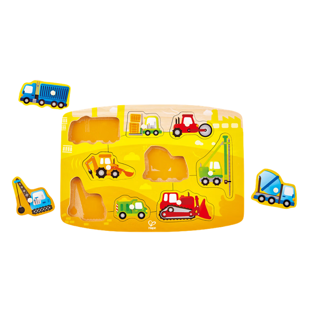 Детский развивающий набор Hape, трехуровневая инженерно-техническая команда, небольшой пазл с ручкой, подарок на день рождения E1407 - изображение 4