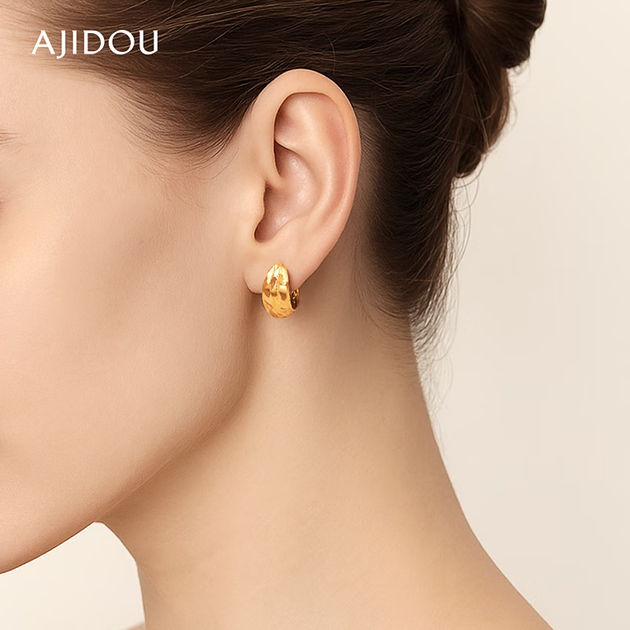 Серьги AJIDOU — новогодний подарок для женщин, модные и стильные серьги, универсальный подарок на каждый день для девушки или жены, золотые. - изображение 2