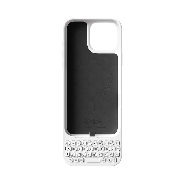 Чохол-клавіатура AKKO MetaKey для iPhone 16 Pro Max з фізичною клавіатурою, магнітним кріпленням, відчуття BlackBerry, білий - зображення 4