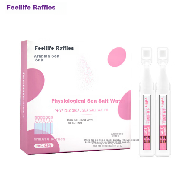 FEELLIFE (feellife) Физиологическая морская соль, 5 мл*14, спрей для промывания носа для детей и взрослых, 0,9% раствор хлорида натрия для ингаляций, технология BFS, морская соль. - изображение 6