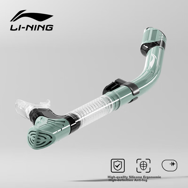 Дыхательная трубка для снорклинга Li-Ning, полностью сухой респиратор для дайвинга, снаряжение для подводного плавания и снорклинга, черно-зеленая (только трубка для дыхания) - Фото 4 Дыхательная трубка для снорклинга Li-Ning, полностью сухой респиратор для дайвинга, снаряжение для подводного плавания и снорклинга, черно-зеленая (только трубка для дыхания) - изображение 4