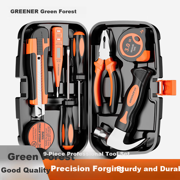 Набор бытовых инструментов GREENER, включающий электромонтажные инструменты, отвертки, плоскогубцы и рулетку. - Фото 4 Набор бытовых инструментов GREENER, включающий электромонтажные инструменты, отвертки, плоскогубцы и рулетку. - изображение 4
