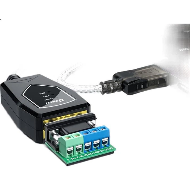 DTECH USB-RS422/485 послідовний кабель, адаптер зв'язку з COM-портом комп'ютера, підходить для підключення комп'ютера до облікового запису, сканера штрих-кодів, фотоелектричного ізоляційного перетворювача, 1 метр DT-5019I - зображення 2